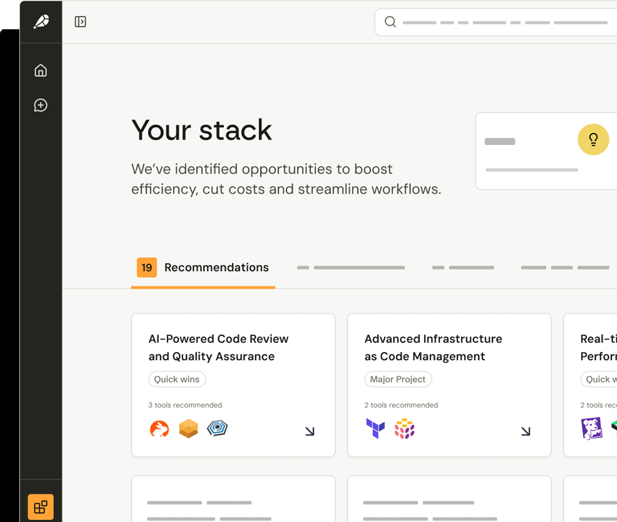 Step 2: Draigonfly generates a tailored technology architecture